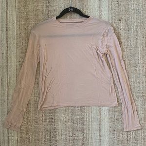 Baserange Long Sleeved Bamboo Tee, nude/pink, XS
